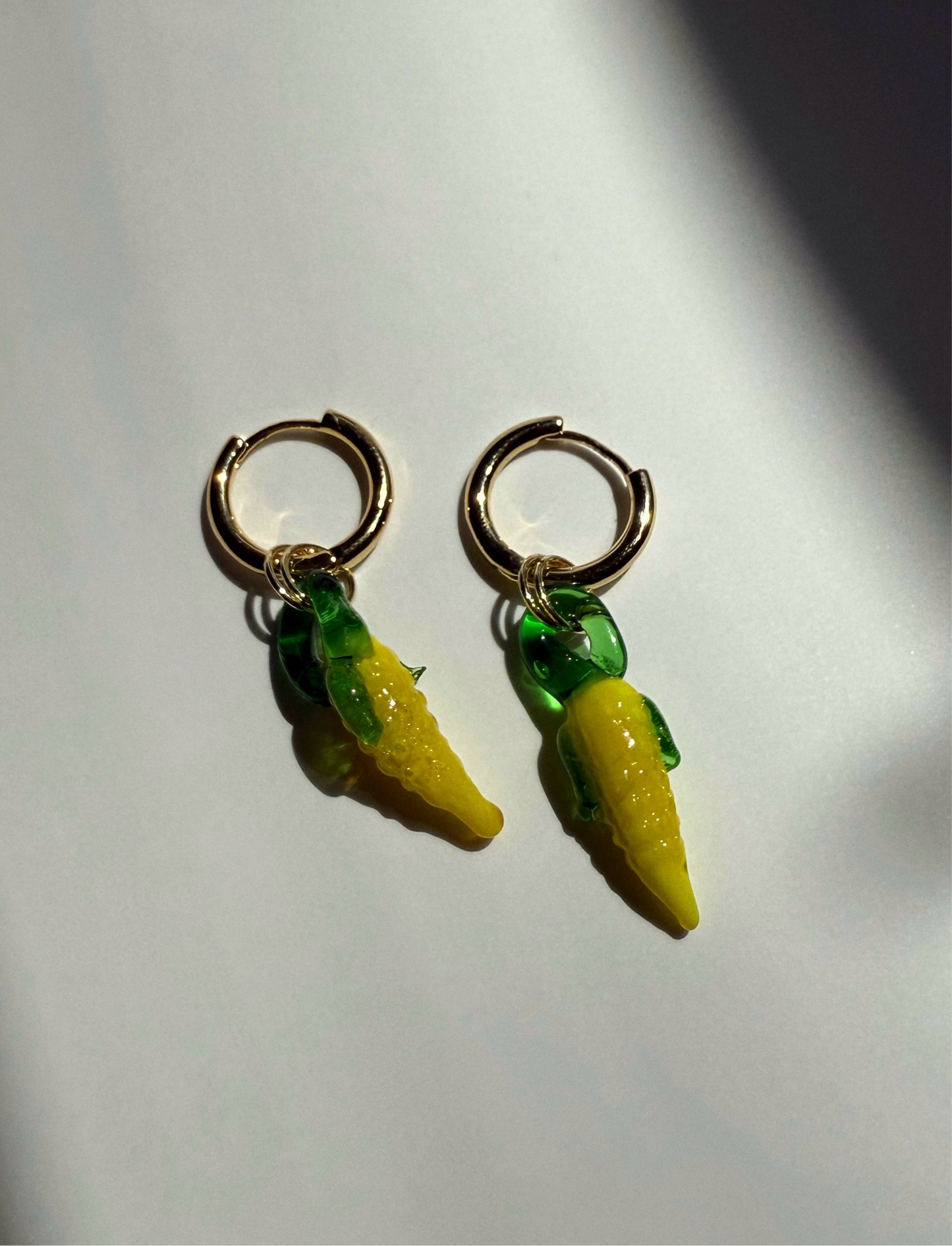 the “sweet corn” 14k gold plated earrings