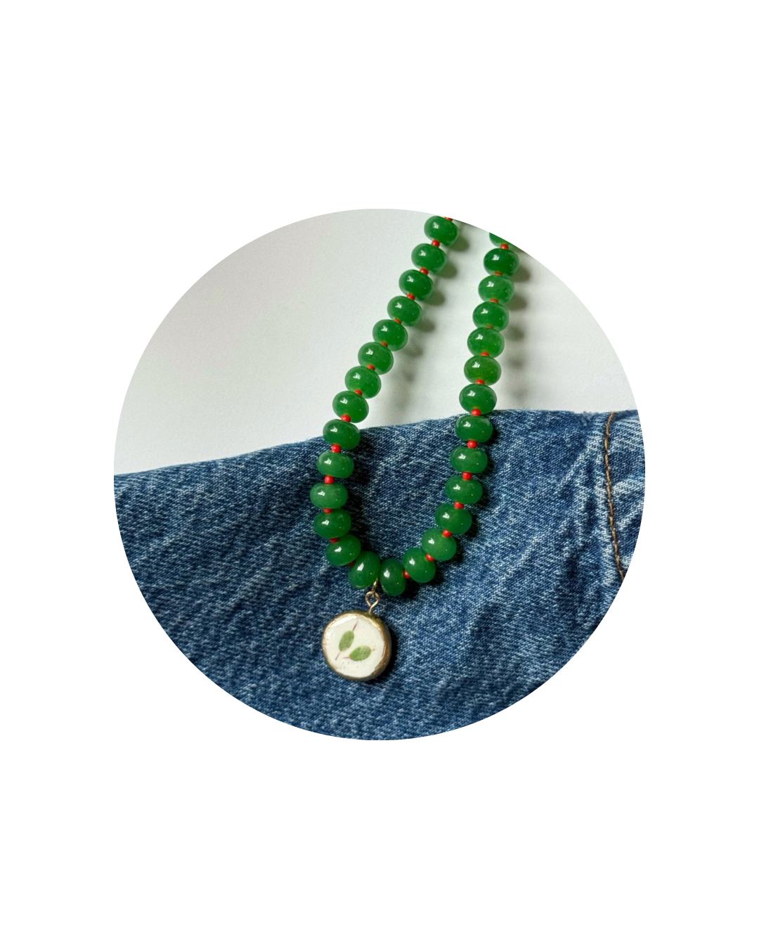 the “extra dirty martini” beaded charm necklace