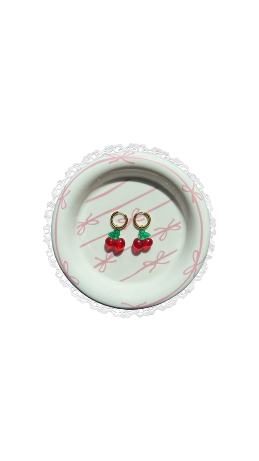 mini “dirty shirley” cherry earrings