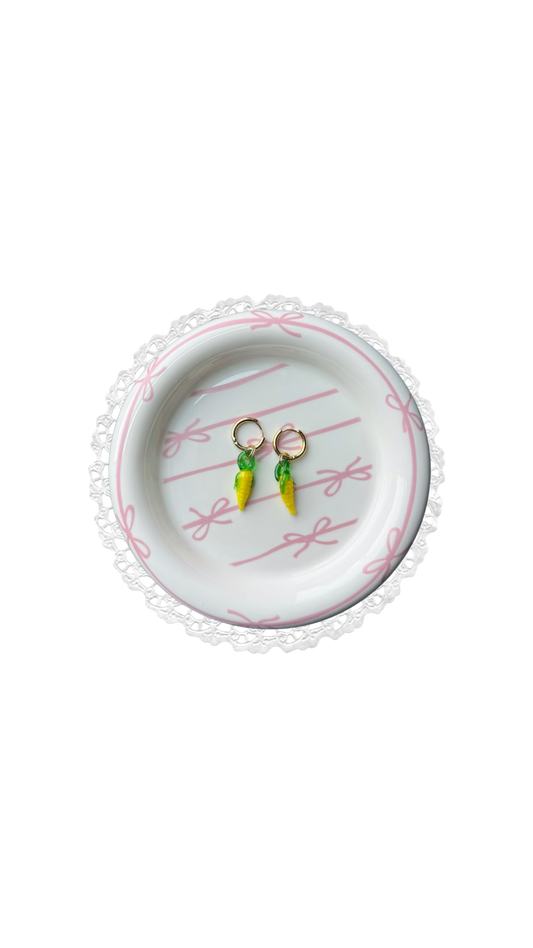 the “sweet corn” 14k gold plated earrings