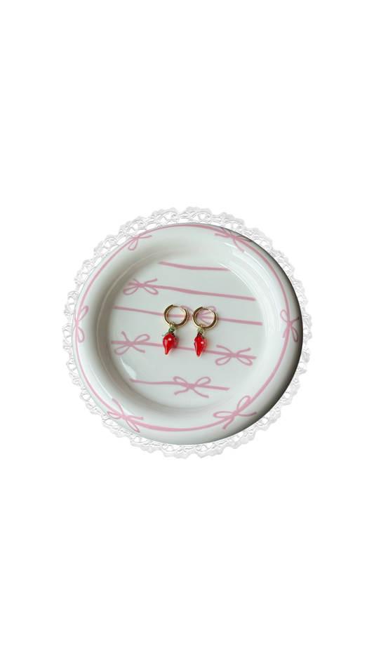 the “strawberry jam” 14k gold plated earrings